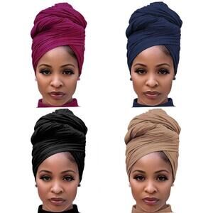 5779 Stretch Jersey Turban Head Wrap Scarf African Headwraps Head Wraps